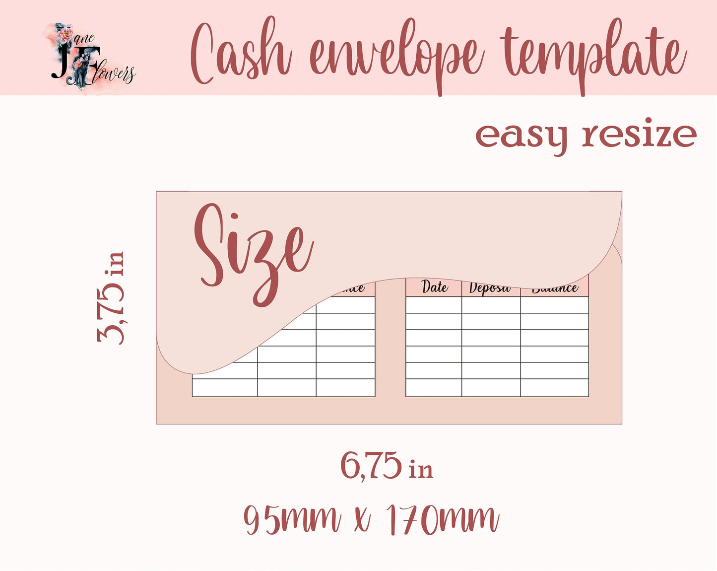 Cute cash envelope template svg, budget envelopes pattern SVG, Cricut money envelope, A6 printable cash budgeting, savings envelopes pdf