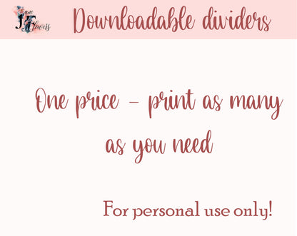 A6 top tab planner dividers, 3 top tabs, planner tabs, SVG top tab dividers, A6 tabbed divider pages, dividers for Cricut, A6 tabs templates