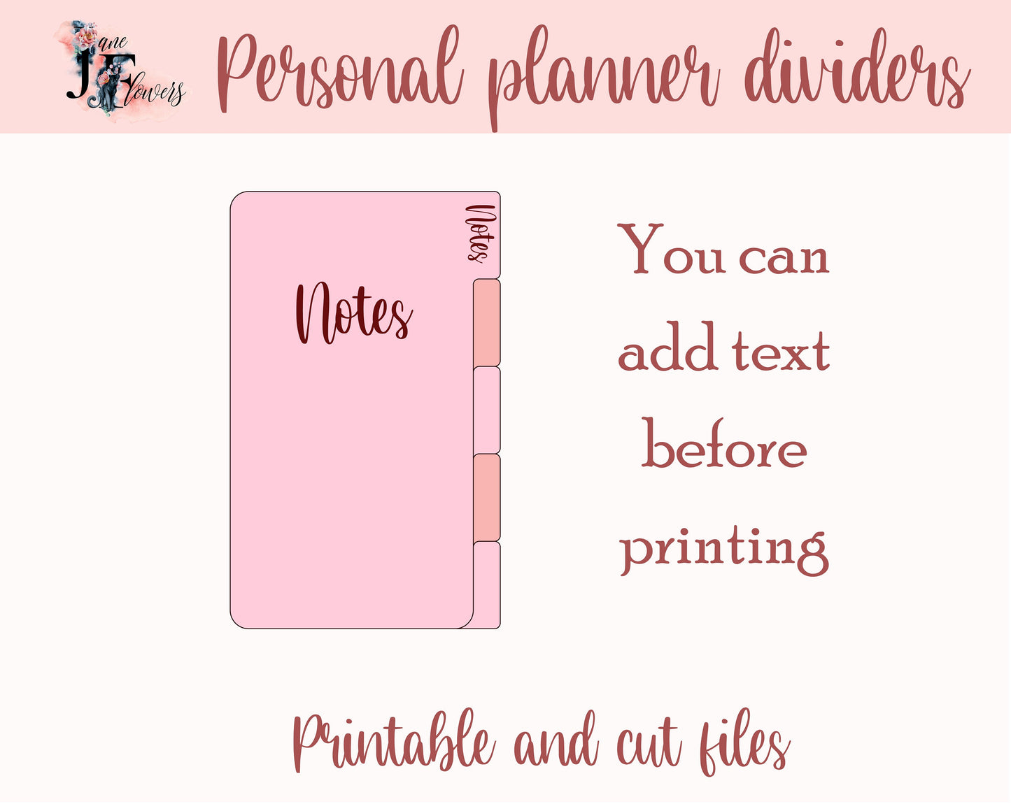 Personal planner dividers SVG, personal tabbed separators, seasonal planner tabs, monthly dividers templates for Cricut, printable pattern