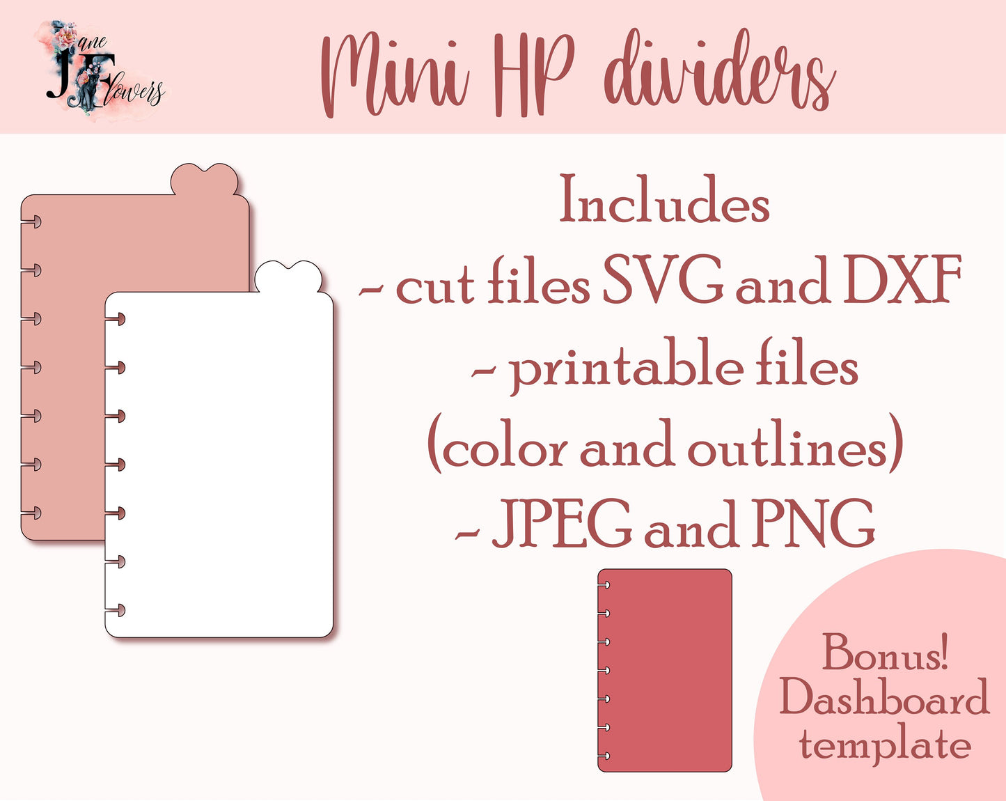 Cute dividers for Happy planner mini, Mini Happy planner tabs SVG, disc bound divider SVG for Cricut, Happy planner supplies, tab dividers