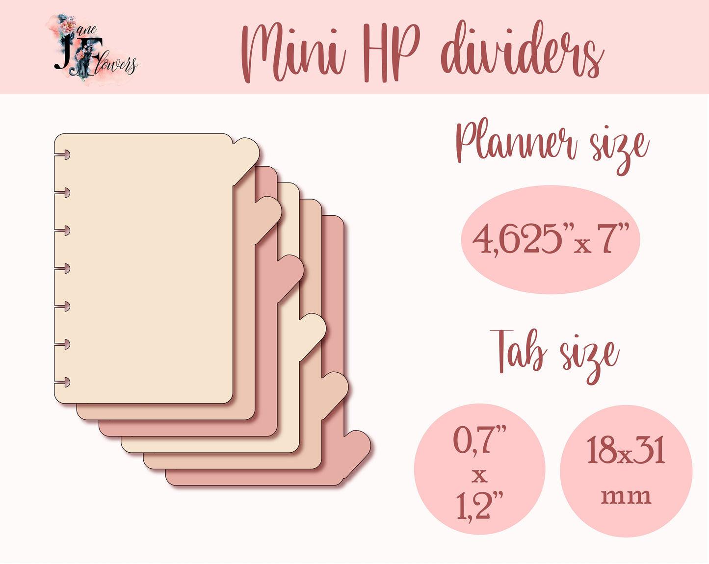 Cute dividers for Happy planner mini, Mini Happy planner tabs SVG, disc bound divider SVG for Cricut, Happy planner supplies, tab dividers