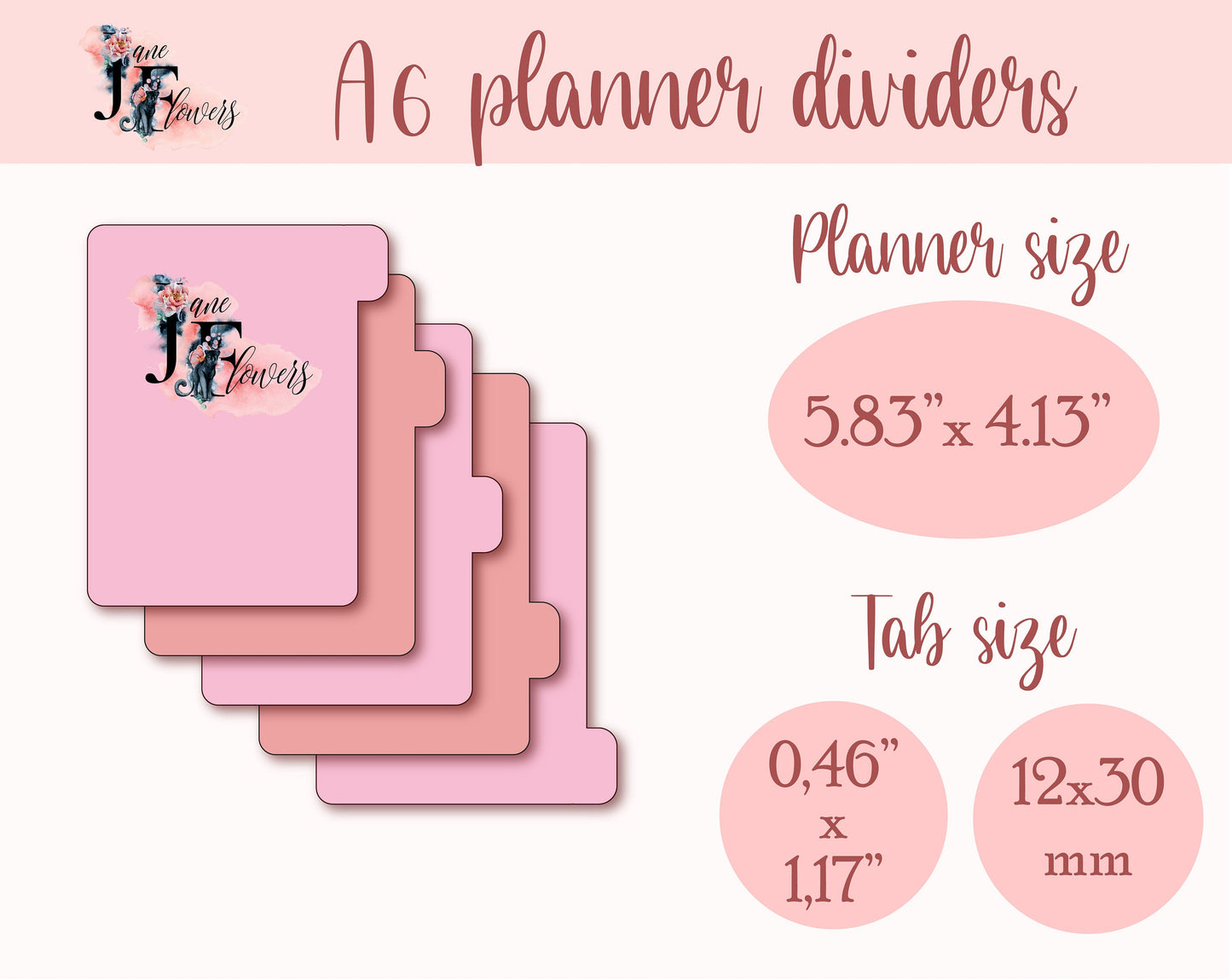 A6 Planner Tabs, Divider Pages, A6 Tabbed Dividers, Sezonly planner tabs, Dividers for Cricut, A6 side tabs templates, Cut journal tabs SVG