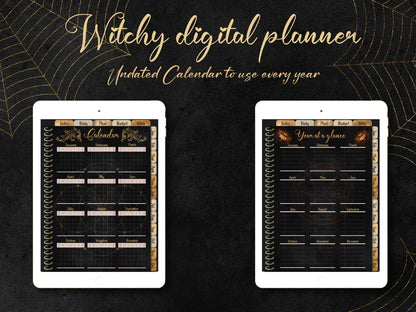 goth vertical goodnotes monthly planner