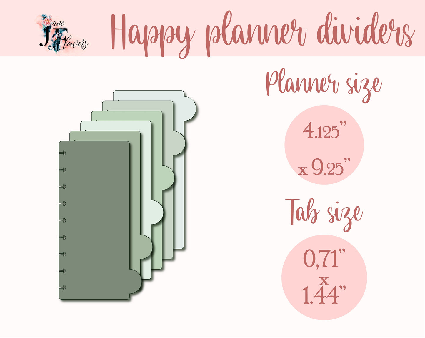 Skinny Classic Happy planner dividers svg, tabs pattern, discbound printable dividers PDF, 6 side tabs + 4 top tabs templates