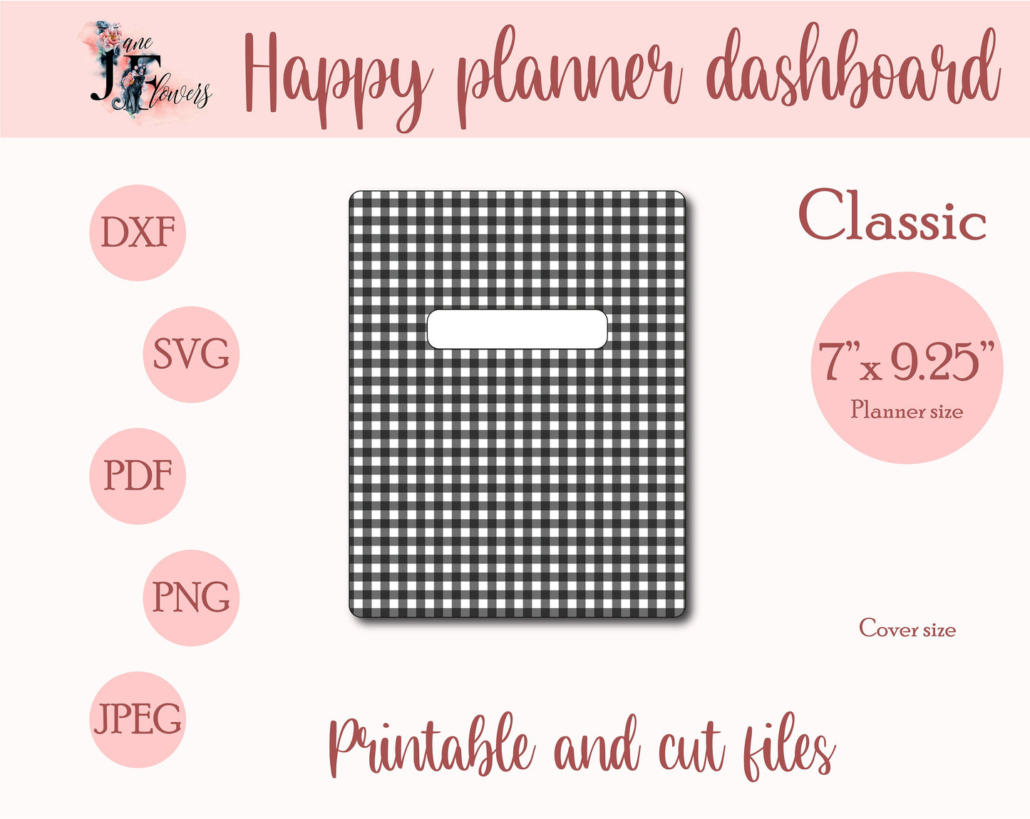 Printable Classic Happy planner dashboard, Happy planner classic supplies, discbound cover templates SVG for Cricut, Happy planner inserts