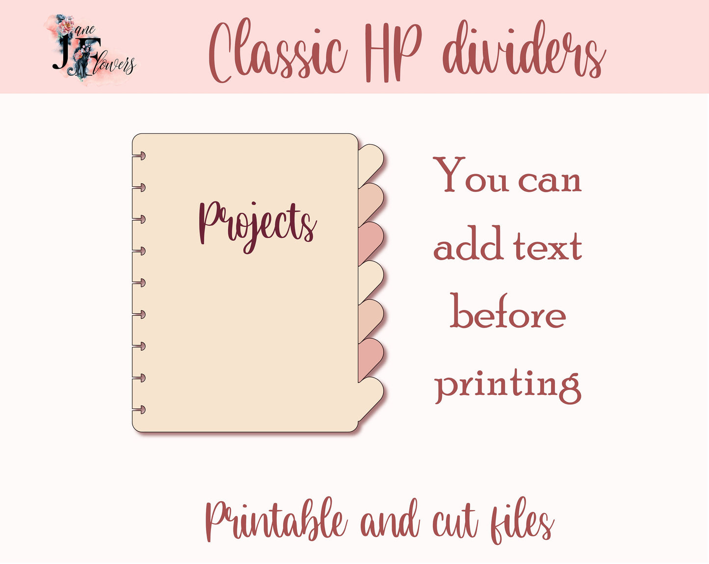 Cute dividers for Happy planner classic, Happy planner tabs SVG, disc bound divider SVG for Cricut, Happy planner supplies, top tab dividers