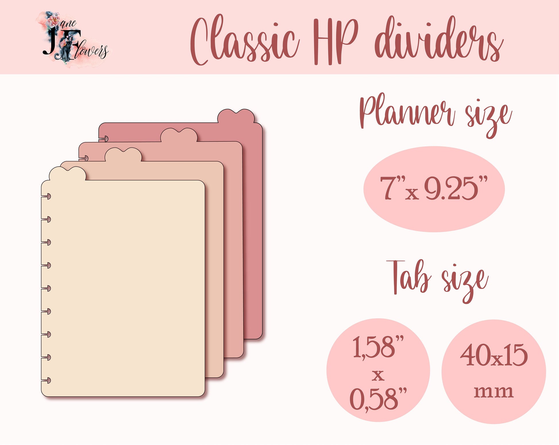 Cute dividers for Happy planner classic, Happy planner tabs SVG, disc bound divider SVG for Cricut, Happy planner supplies, top tab dividers