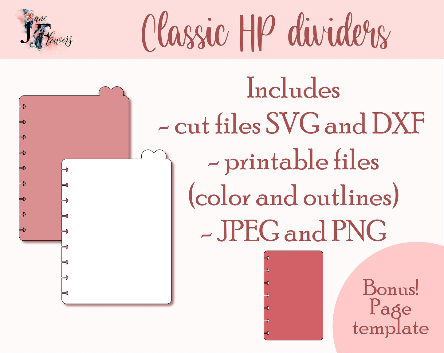 Cute dividers for Happy planner classic, Happy planner tabs SVG, disc bound divider SVG for Cricut, Happy planner supplies, top tab dividers