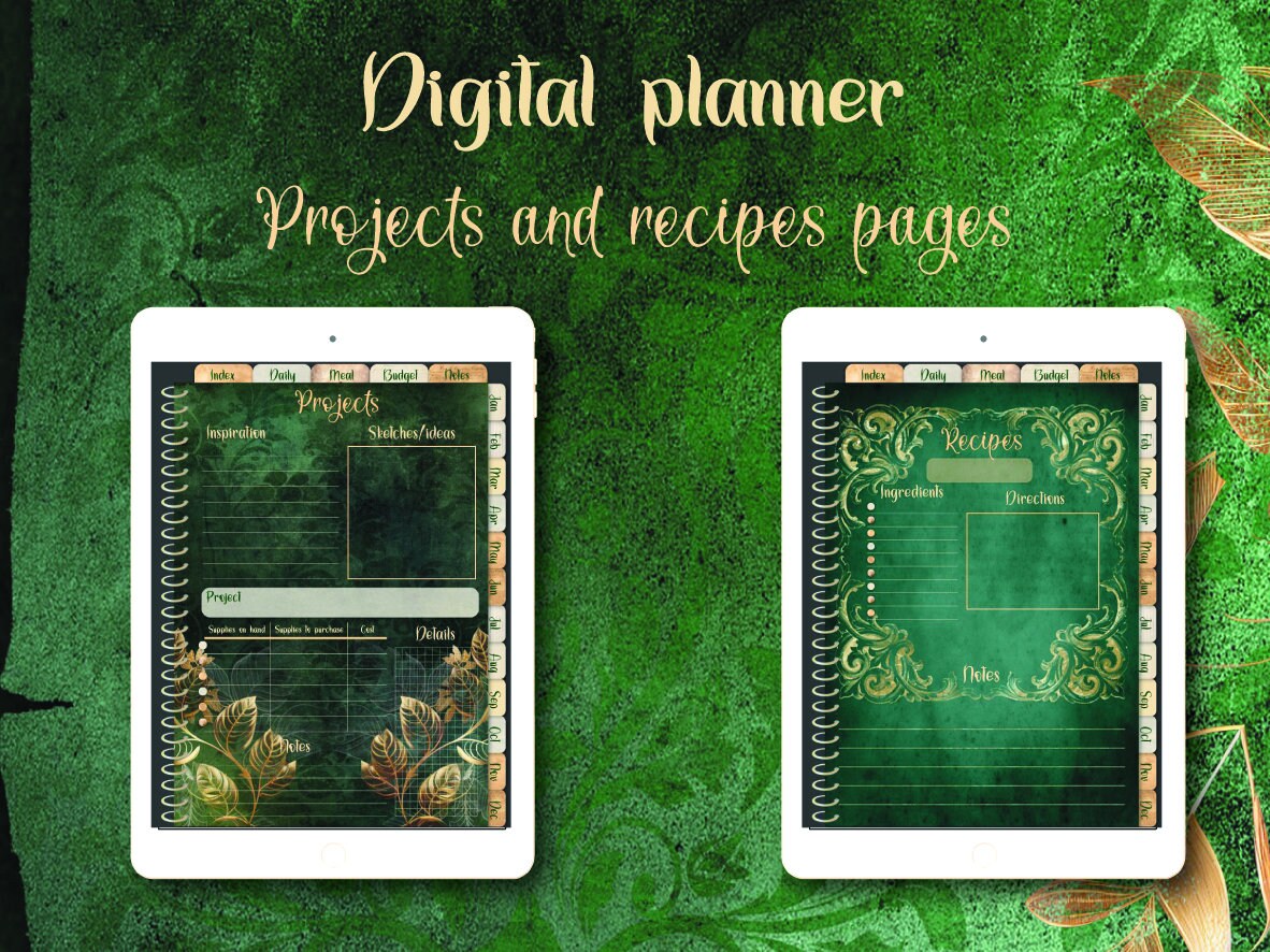  undated dark mode hyperlinked digital planner