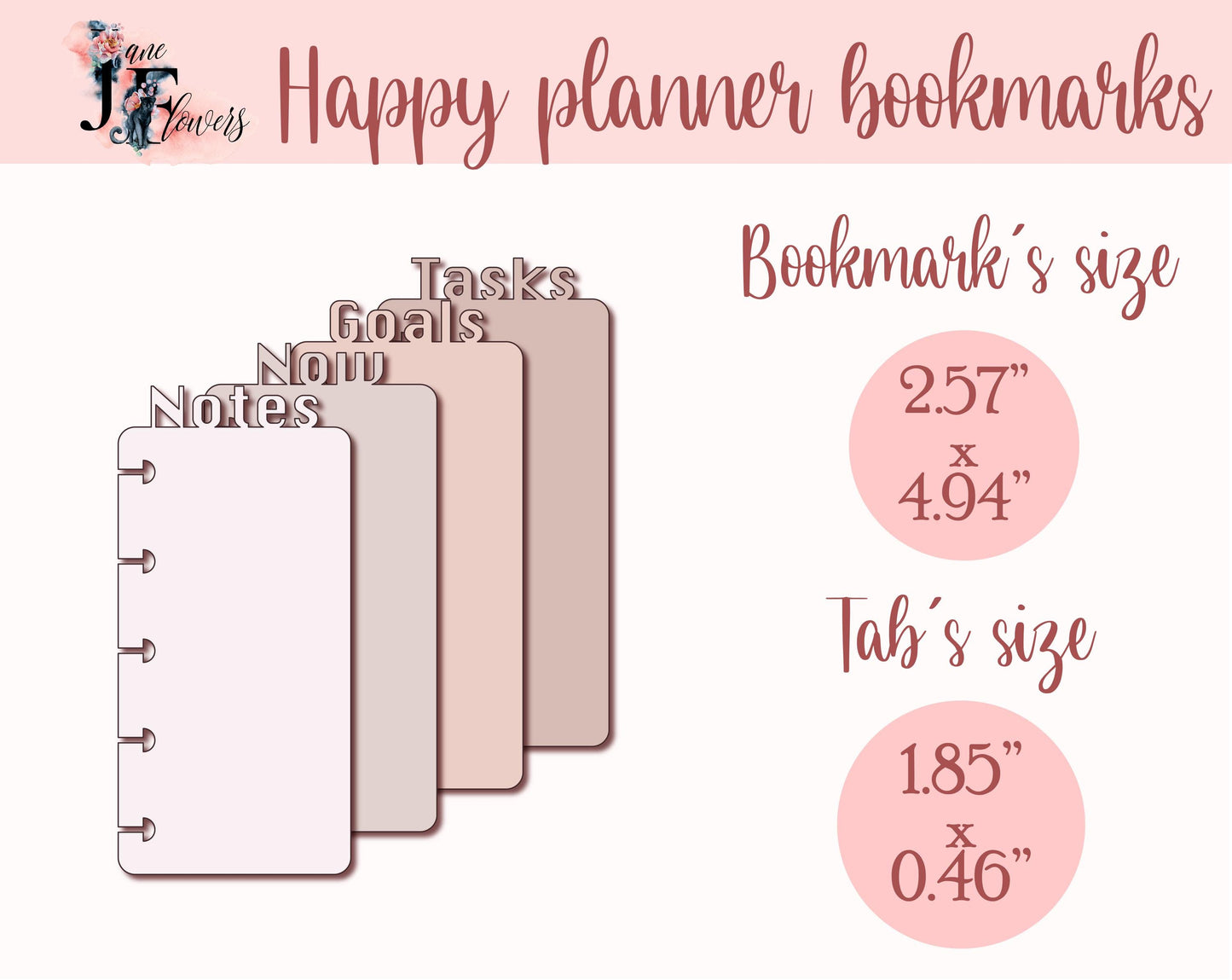 4 Classic Happy planner bookmarks