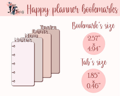 4 Classic Happy planner bookmarks