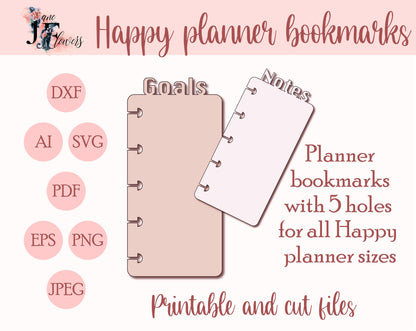 4 Classic Happy planner bookmarks