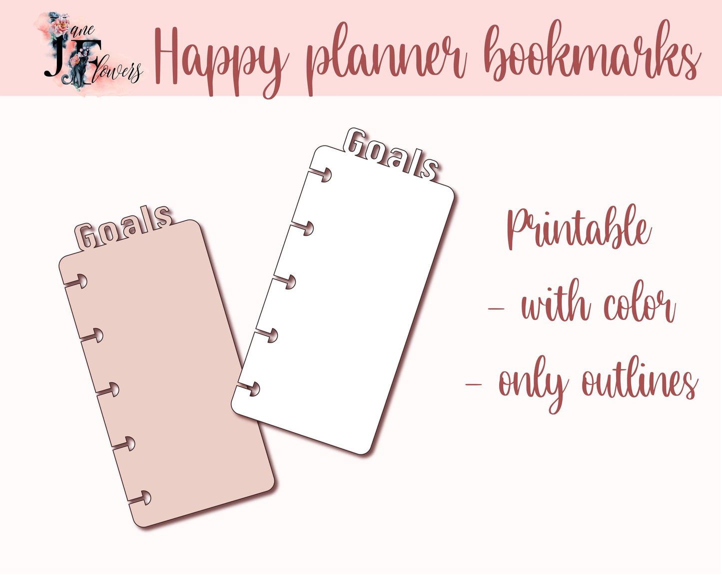 4 Classic Happy planner bookmarks