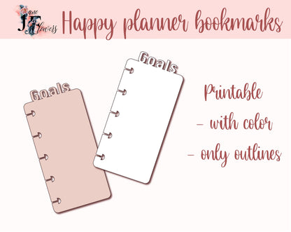 4 Classic Happy planner bookmarks