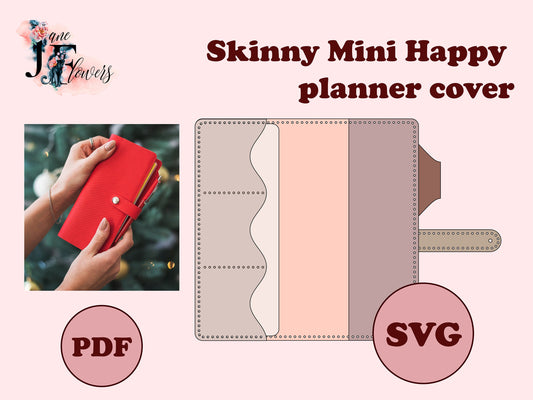  Minimalist leather journal cover made using DIY planner cover SVG pattern