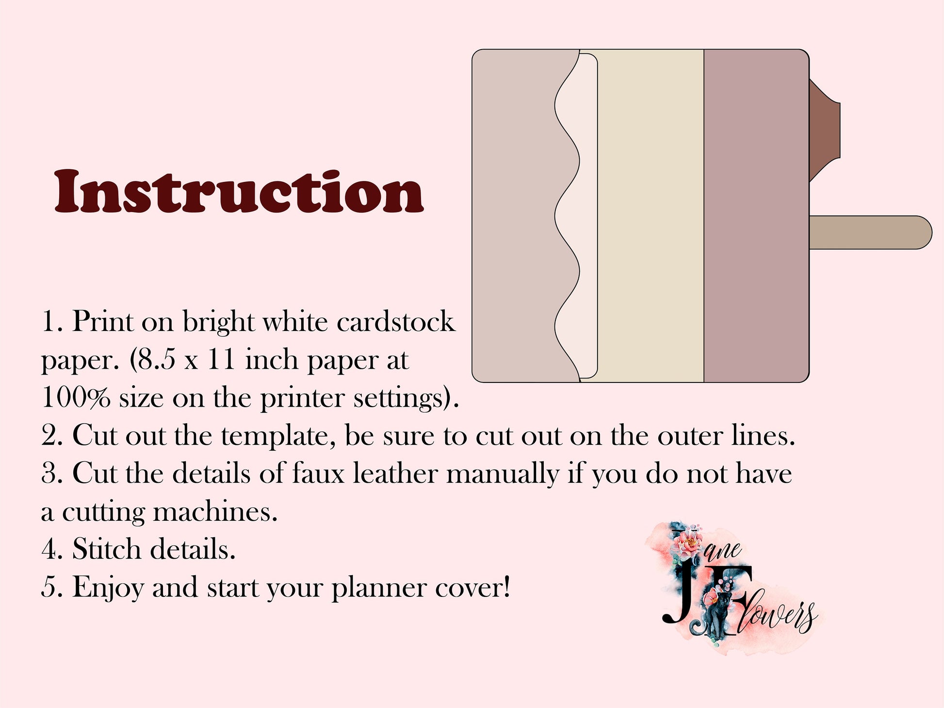 Instructions for DIY Skinny Mini Happy Planner Cover SVG Pattern