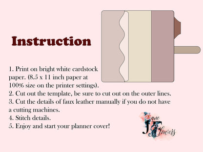 Instructions for DIY Skinny Mini Happy Planner Cover SVG Pattern