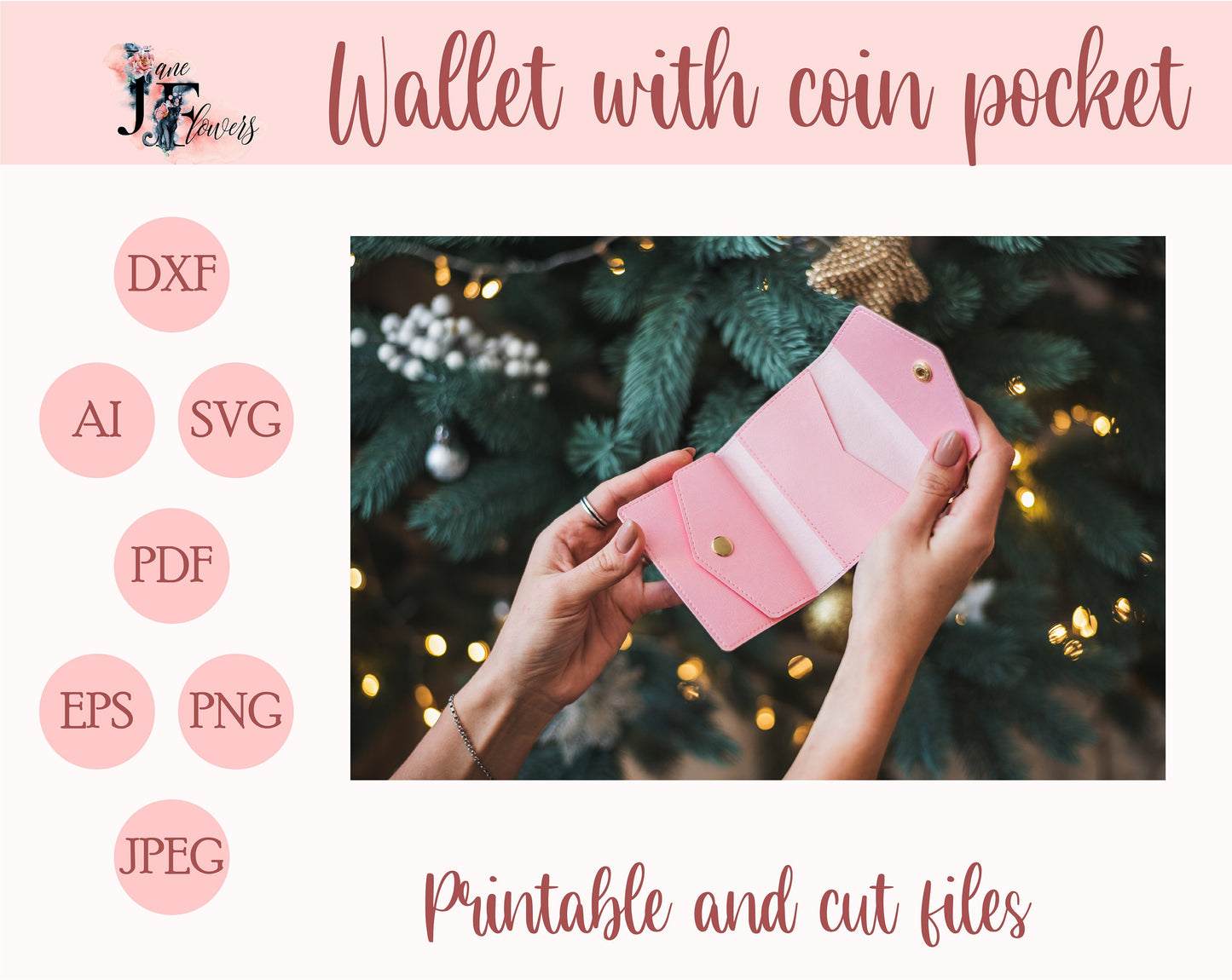 Close-up of minimalist business card holder pattern in faux leather